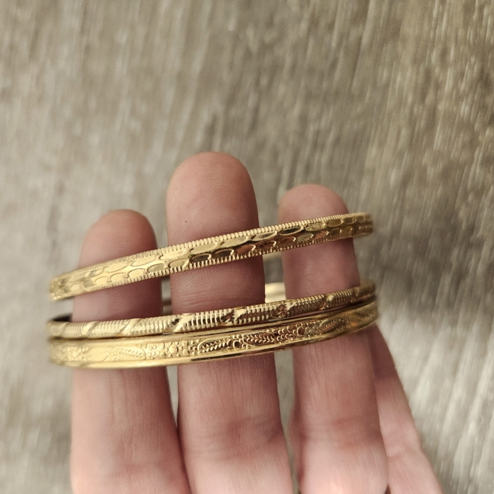 THREE Pretty Bangle Bracelets